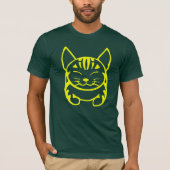 Mannen Happy Cat T-Shirt (gele tabby) (Voorkant)