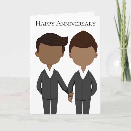 Mannen Happy Jubileum van Afrikaanse Amerikaanse C Kaart (Voorkant)