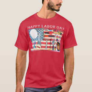 Mannen Happy Labour Day Cool American Flag Tool Bo T-shirt