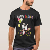 Mannen Happy Paast Day Cute Bunny Biker Biking Eas T-shirt (Voorkant)
