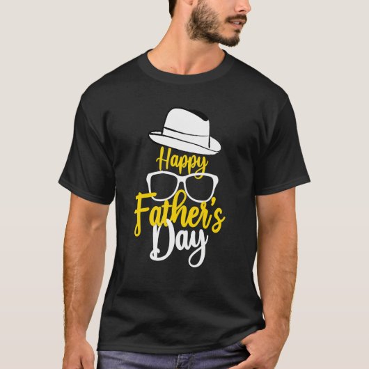 Mannen Happy Vaderdag papa van Son Daughte T-shirt (Voorkant)