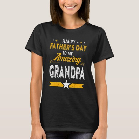 Mannen Happy Vaderdag voor mijn geweldige opa voor T-shirt (Voorkant)