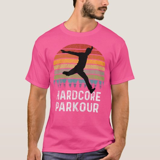 Mannen Hardcore Parkour Retro T-shirt (Voorkant)