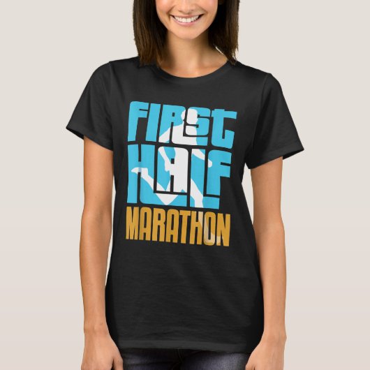 Mannen hardloper loopt Mannen eerste halve maratho T-shirt (Voorkant)