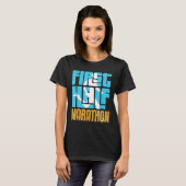 Mannen hardloper loopt Mannen eerste halve maratho T-shirt (Voorkant volledig)