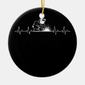 Mannen hartslag laslassen hartslag lassen keramisch ornament (Voorkant)