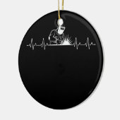 Mannen hartslag laslassen hartslag lassen keramisch ornament (Links)