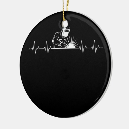 Mannen hartslag laslassen hartslag lassen keramisch ornament (Links)