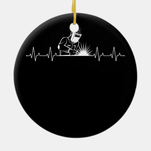 Mannen hartslag laslassen hartslag lassen keramisch ornament (Achterkant)