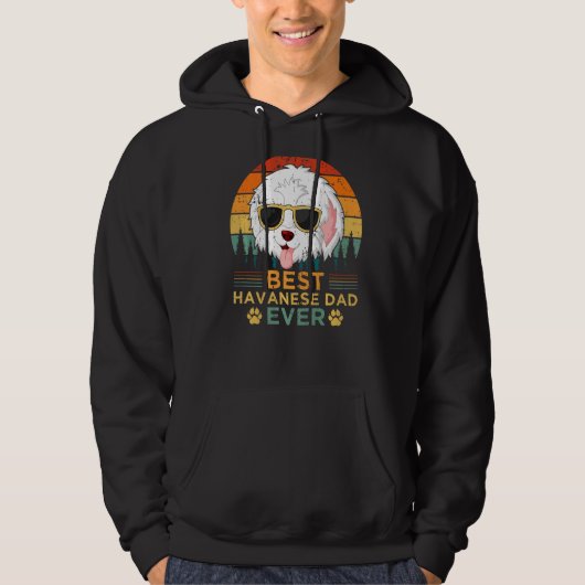 Mannen Havanese Dog  Best Havanese Dad Fathe Hoodie (Voorkant)