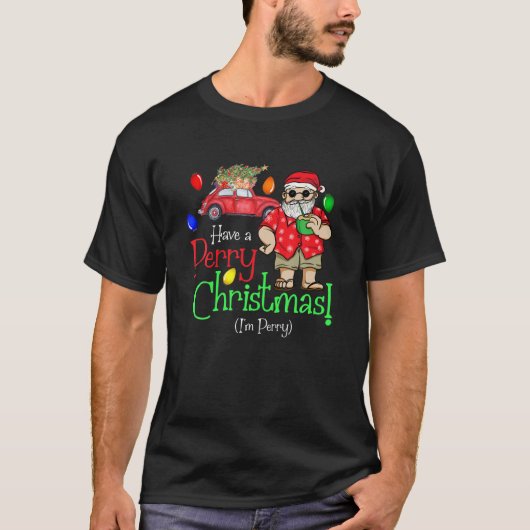 Mannen hebben een kerstfeest met een prettige fees t-shirt (Voorkant)