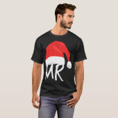 Mannen heer en mevrouw Santa Claus Pajamas Matchin T-shirt (Voorkant volledig)