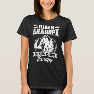 Mannen heiker opa Hiking is mijn Therapy Mountain T-shirt