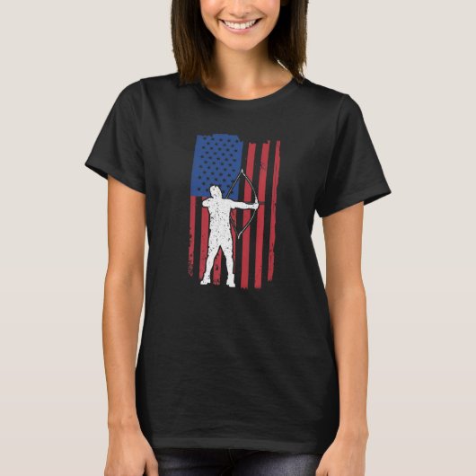 Mannen hengeljacht Amerikaanse vlag Hunte T-shirt (Voorkant)