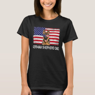 Mannen Heren Duitse Herders Vader VS Vlag 4 Juli T-shirt