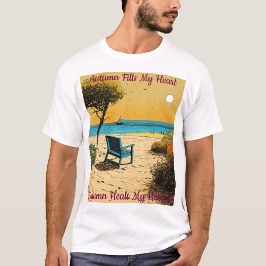 Mannen herfstvibes T-shirt – gezellige Herfst stij (Voorkant)