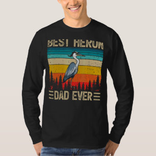 Mannen Heron Bird Beste Heron Pap Ever Fathe T-shirt