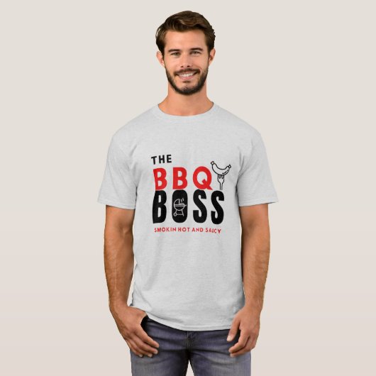 Mannen Het BBQ Boss T-Shirt (Voorkant volledig)
