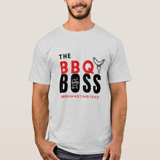 Mannen Het BBQ Boss T-Shirt (Voorkant)