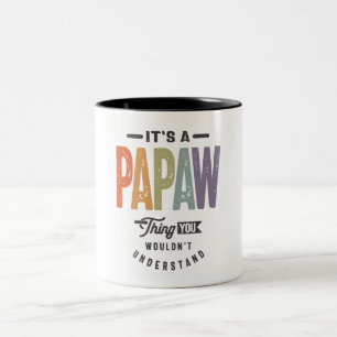 Mannen Het is een Papaw die grappig is, pa opa Tweekleurige Koffiemok
