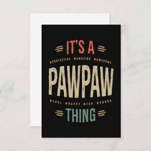 Mannen Het is een PawPaw Thing Grandpa Father Gift RSVP Kaartje (Voorkant / Achterkant)