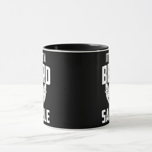 Mannen Het is geen baard. Het is een zadelmoefje. Mok (Midden)