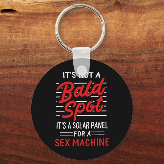 Mannen Het is geen kale plek Het is een zonnepanee Sleutelhanger (Achterkant)