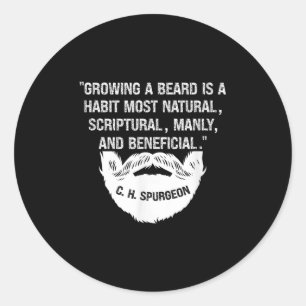 Mannen het kweken van een baard is natuurlijk &amp ronde sticker