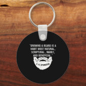 Mannen het kweken van een baard is natuurlijk &amp sleutelhanger (Voorkant)