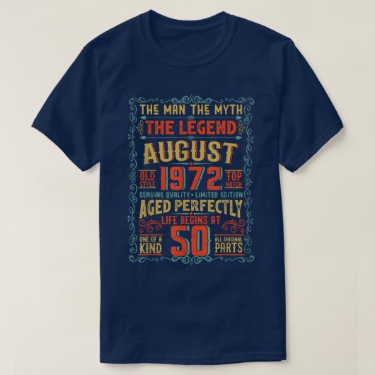 Mannen het Man de mythe het Legend 50 geboortedag T-shirt (Design voorkant)