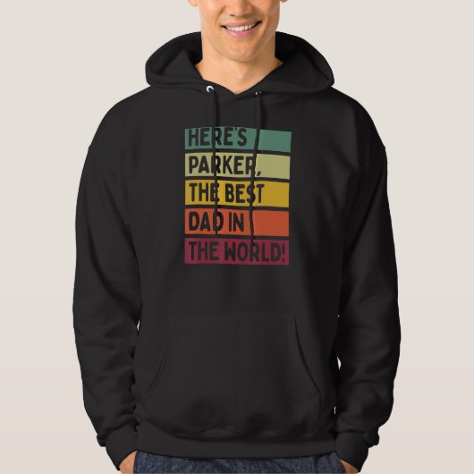 Mannen hier is Parker de beste vader ter wereld. Hoodie (Voorkant)