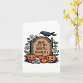 Mannen hier ligt mijn mentale stabiliteit grappig  kaart (Gele Bloem)