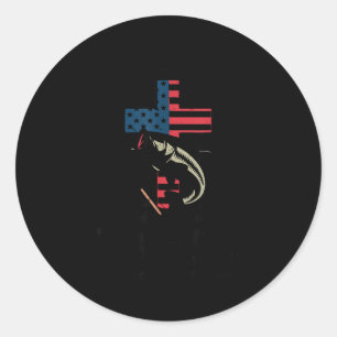 Mannen hij riep om te vissen christelijke visser ronde sticker