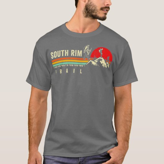 Mannen Hike South Rim Trail Grand Canyon Hiker T-shirt (Voorkant)
