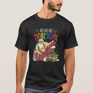 Mannen Ho Ho Mosexe Gay Santa LGBT Pun Gay Prid T-shirt