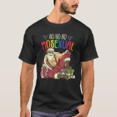 Mannen Ho Ho Mosexe Gay Santa LGBT T-shirt (Voorkant)