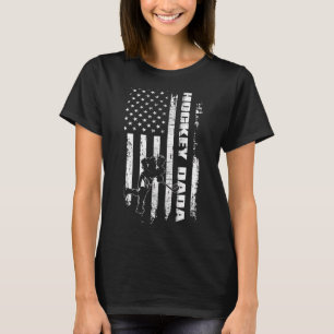 Mannen Hockey Dada Amerikaanse vlag Vaderdag T-shirt