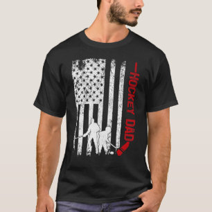 Mannen hockeyer Amerikaanse vlag hockey da T-shirt