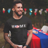 Mannen Home USA Kaart Amerikaanse Vlag Juli 4 T-shirt