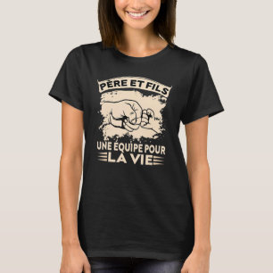 Mannen Homme Cadeau Fete des Pere et fils Papou Pa T-shirt