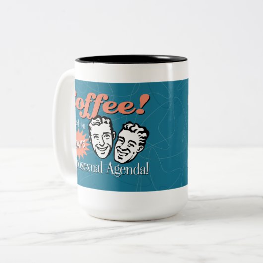 Mannen Homoseksuele Agenda Koffie Mok (Voorkant links)