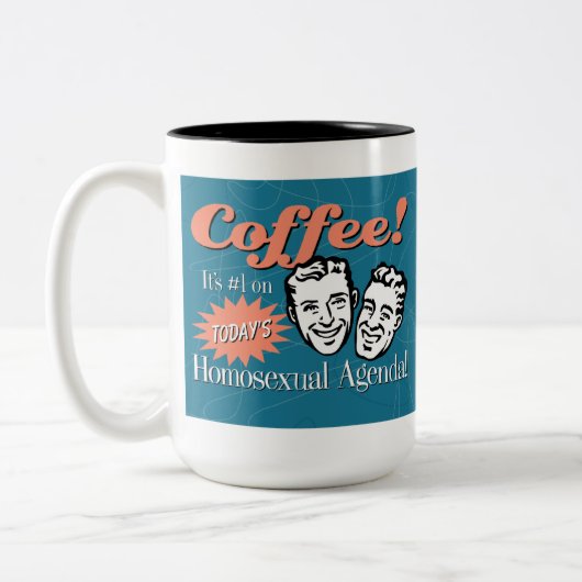 Mannen Homoseksuele Agenda Koffie Mok (Links)