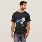 Mannen hond die een waarschuwingsvest draagt t-shirt (Voorkant volledig)