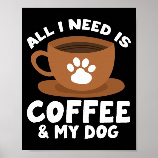 Mannen hond koffie pootafdruk ontwerp alles wat no poster (Voorkant)