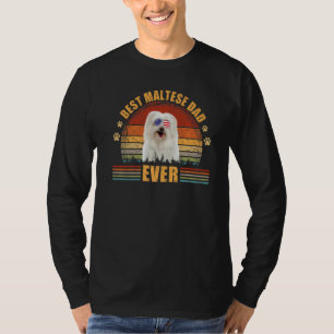 Mannen hond papa vaders dag beste Maltese vader oo T-shirt