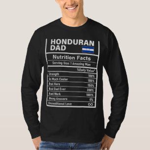 Mannen Honduran Dad Nutrition Facts Vaderdag Nat T-shirt