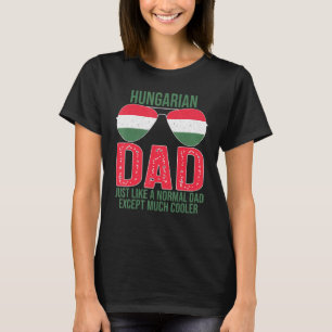 Mannen Hongaarse vader Hongaarse vlag Zonnebrille T-shirt