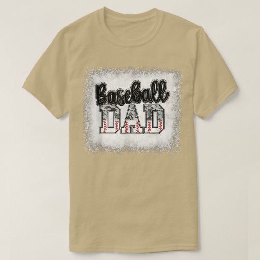 Mannen honkbal Papa Camo print grappig papa Fa T-shirt (Design voorkant)