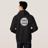 Mannen Hoodie Black Gepersonaliseerde Bedrijf (Achterkant volledig)