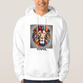 Mannen Hoodie Design op Lion Power (Voorkant)